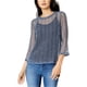 thumbnail image 1 of INC Blusa de punto con lentejuelas para mujer, azul, pequeña, 1 of 2