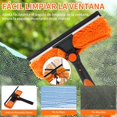thumbnail image 3 of 4.3m Limpiador de Ventanas, Kit de Limpieza de Ventanas 2 En 1, con Dos Paños de Recambio, con Barra de Extensión, Cabezal Giratorio de 300°, para Ventanas Altas Interiores y Exteriores (Naranja), 3 of 4