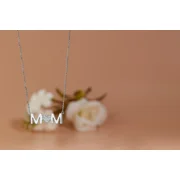 JeenMata MOM Pendant Necklace - Moissanite - April Birthstone in 18K White Gold over Silver