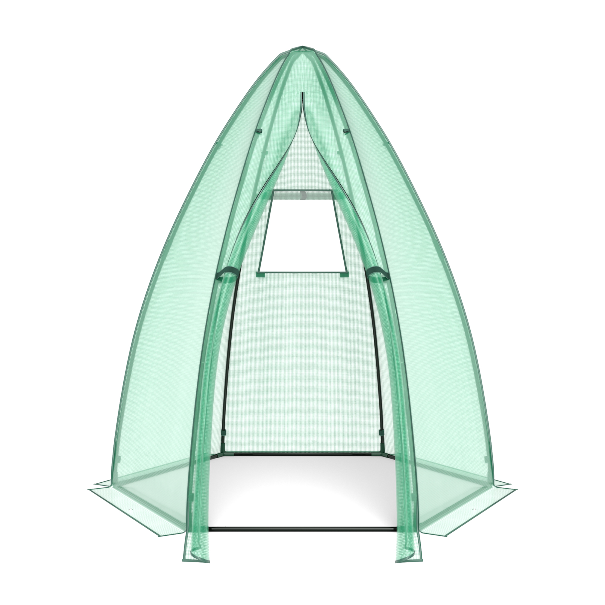 Costway 5.5'x 5.5'x 6' Portable Mini Garden Greenhouse with Window & Roll-up Zippered Door