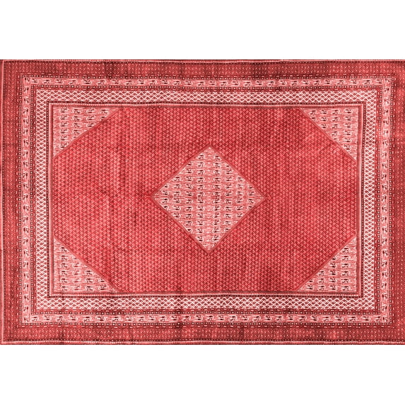 Ahgly Company Indoor Rectangle Medallion Red Traditional Area Rugs, 2' x 5'