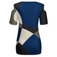 thumbnail image 5 of Elegante mujer cuello redondo impresión manga corta camiseta blusa Tops sudadera OAVQHLG3B Store lin121212, 5 of 5