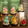 thumbnail image 7 of HZLKADAQ Eternal Flower Building Blocks with Display Dome - DIY Artificial Flower Bouquet Set, Forever Blooming Floral Model, Ideal Gift for Valentine's Day,Mother's Day,Birthday, 7 of 7