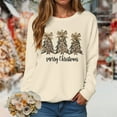 thumbnail image 2 of adviicd Women's Merry Christmas Sweatshirt Cute Xmas Leopard Tree Printed Pullover Loose Casual Long Sleeved Tops (Beige, XL), 2 of 5
