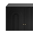 thumbnail image 6 of Modern Black Lacquered 4-Door Wooden Storage Cabinet, Multi-Functional Sideboard Buffet Server for Living Room, Entryway, Hallway, Office, Kitchen & Dining Room, 6 of 9