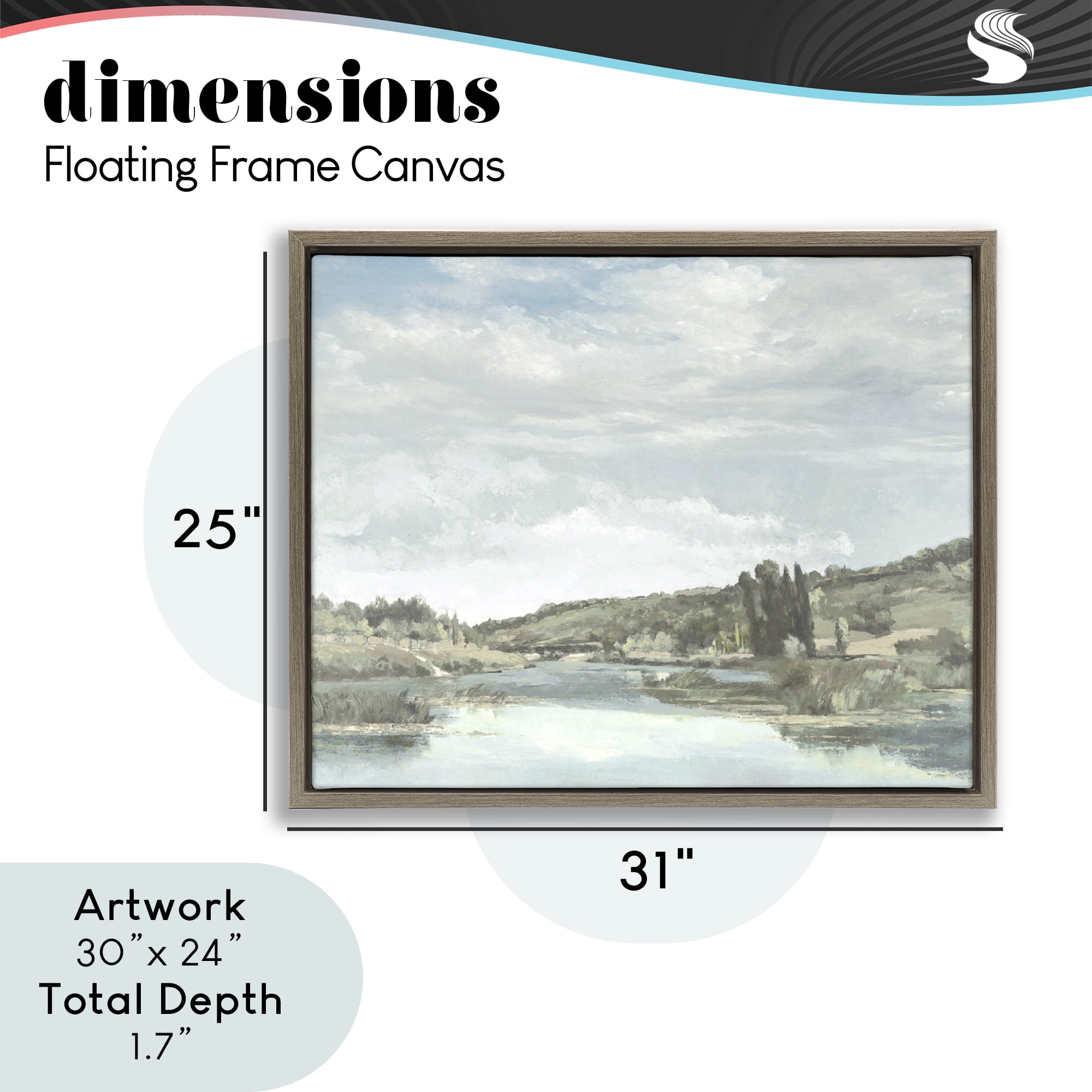 Stupell Industries On The Water Landscape Brown Framed Floater Canvas Wall Art, design by Christy McKee