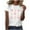 White, variant on QUNYINEY Pullover Women Shirts Casual Short Sleeve Easter Crew Neck Tops Funny Loose Women's Tops