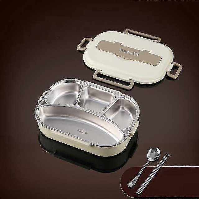 2025 304 Stainless Steel Lunch Box with Tableware Portable Seal Bento Box for Students Office Worker Microwave Heating Food Container
