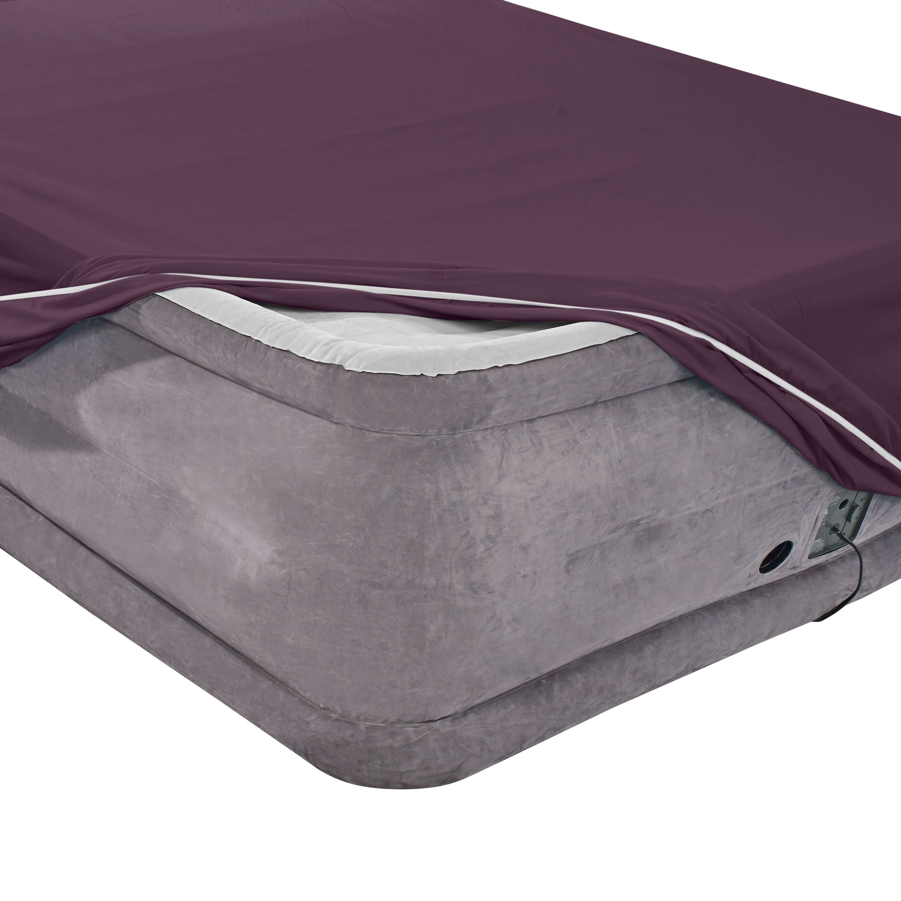 Clara Clark 1800 Microfiber Collection 18" - 21" Extra Deep Pocket Fitted Sheet, Full Size, Purple Eggplant