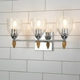 thumbnail image 4 of Lucas McKearn Felice 3-light Silver Flame-shaped Bath Vanity Light in Chrome, 4 of 4