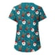thumbnail image 3 of Puntoco, blusas con cuello en V y manga corta a la moda para mujer, blusa de bolsillo con estampado de uniforme de trabajo, tops Puntoco Puntoco-3096, 3 of 4
