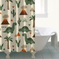 thumbnail image 4 of Beige Dinosaurs Volcanoes Pattern Shower Curtain 72"x72" ,Bathroom Decorative Shower Curtains Set with 12 Hooks,Modern Waterproof Washable Shower Curtain, 4 of 6