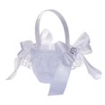 thumbnail image 1 of de , símbolo de amor, contenedor de dulces , cinta de encaje Suministros , Blanco Macarena Cesta floral de boda, 1 of 6