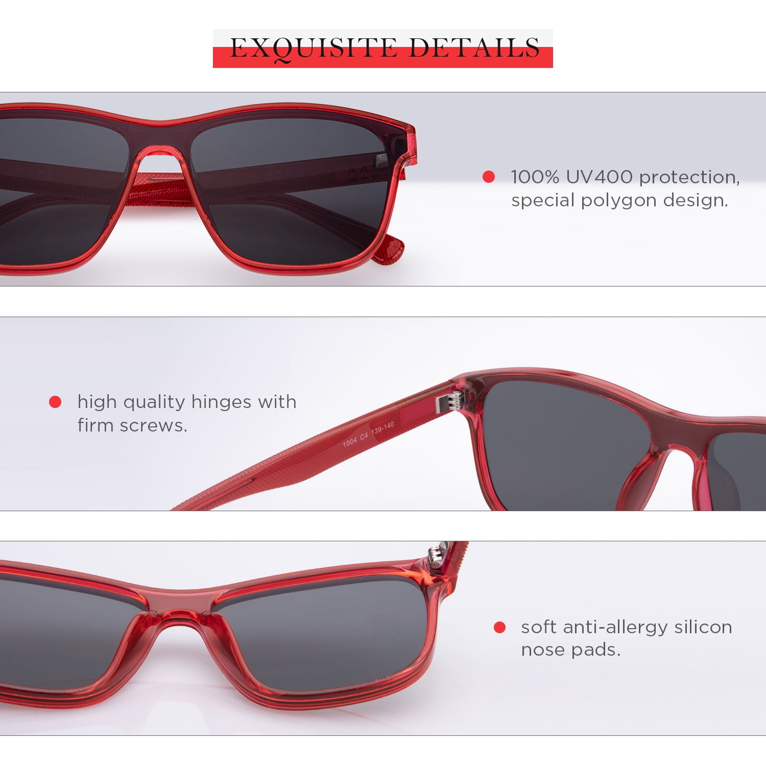 AABV Polarized Sunglasses, TR90 Unbreakable Frame Vintage Rectangular Mirrored Sunglasses Fashion Driving Fishing Runing_voghion.com