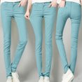 thumbnail image 2 of Jxximdong Leggings for Women Women High Rise Fashion Jean Classic Solid Color Ankle Jeans Casual Regular Tight Fitting Jeans Blue M Yoga Pants, 2 of 8