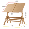 thumbnail image 3 of MEEDEN Adjustable Solid Wood Drafting Table with Angle Top, Natural, 3 of 8