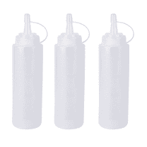 Squeeze Bottle, Condiment Squeeze Bottles, Plastic Ketchup Squeeze Squirt Bottle for Sauce, BBQ, Dressing, Paint, Workshop, Pancake Art Dispenser,3 pack, 12 oz/360ml