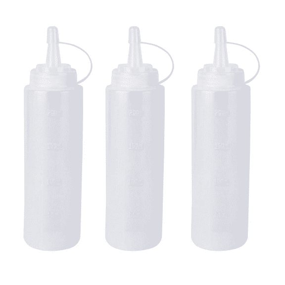 Squeeze Bottle, Condiment Squeeze Bottles, Plastic Ketchup Squeeze Squirt Bottle for Sauce, BBQ, Dressing, Paint, Workshop, Pancake Art Dispenser,3 pack, 12 oz/360ml
