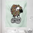 thumbnail image 1 of Indie Tapestry, Hipster Doodle Funny Sheep with Colorful Spiral Swirls Drawing Style Comic Country, Fabric Wall Hanging Decor for Bedroom Living Room Dorm, 5 Sizes, Multicolor, by Ambesonne, 1 of 1