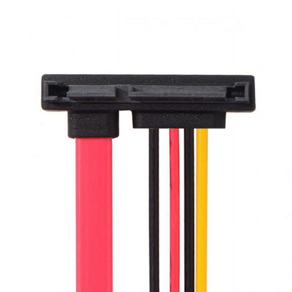 FVH Up Angled SATA III 3.0 7 15 22 Pin SATA Male to Female Data Power Extension Cable 30cm