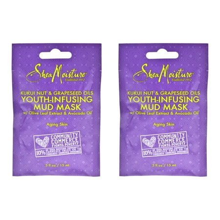 Kukui Nut and Grapeseed Oils Youth-Infusing Mud Mask by Shea Moisture for Unisex - 0.5 oz