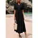 thumbnail image 3 of Vestido midi PRETTYGARDEN 2025 con cuello en V y manga corta con bolsillos, 3 of 9
