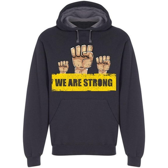 Fists: We Are Strong. Hoodie Men -Image by Shutterstock, Male Large