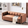 thumbnail image 2 of Velvet Sofa with Tufted Low Back Design, Elegant 3 Seater Couch, 2 of 4
