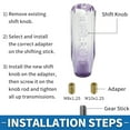 thumbnail image 4 of Unique Bargains Universal Shift Knob Stick Shifter Lever Knob W/ 2 Adapter for Automatic and Manual Vehicle Acrylic Clear Purple 15cm, 4 of 7
