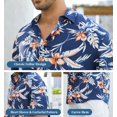 thumbnail image 4 of Wespornow Mens Hawaiian Shirts Short Sleeve Floral Tropical Beach Casual Button Down Shirts Navy M, 4 of 7