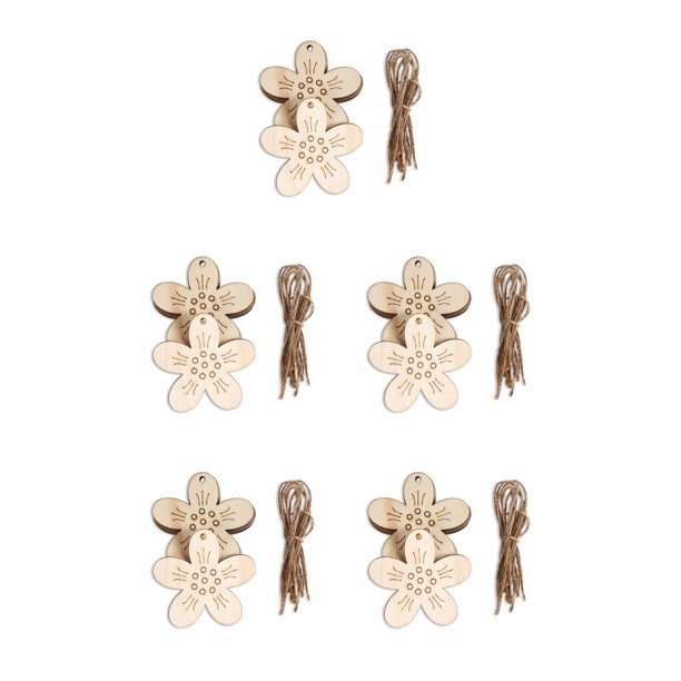 Toystoory 10 Uds árbol Animal colgante rebanadas de Madera DIY decoración colgante con cuerda de lino