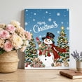 thumbnail image 2 of Canvas Wall Art, Blue Christmas Snowman Framed Canvas Prints for Bathroom Hallway, Xmas Tree Snowflake Botanical Small Gallery Wrapped Wall Decor for Home Office, Gifts, 8"x10" Ship Next Day, 2 of 9