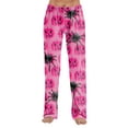 thumbnail image 7 of Hearthz Halloween Flannel Pajama Pants Women Plush Fuzzy Pajama Pants for Women Soft Warm Cozy Pj Bottoms Lounge Pants Womens Fleece Pajama Pants, 7 of 7
