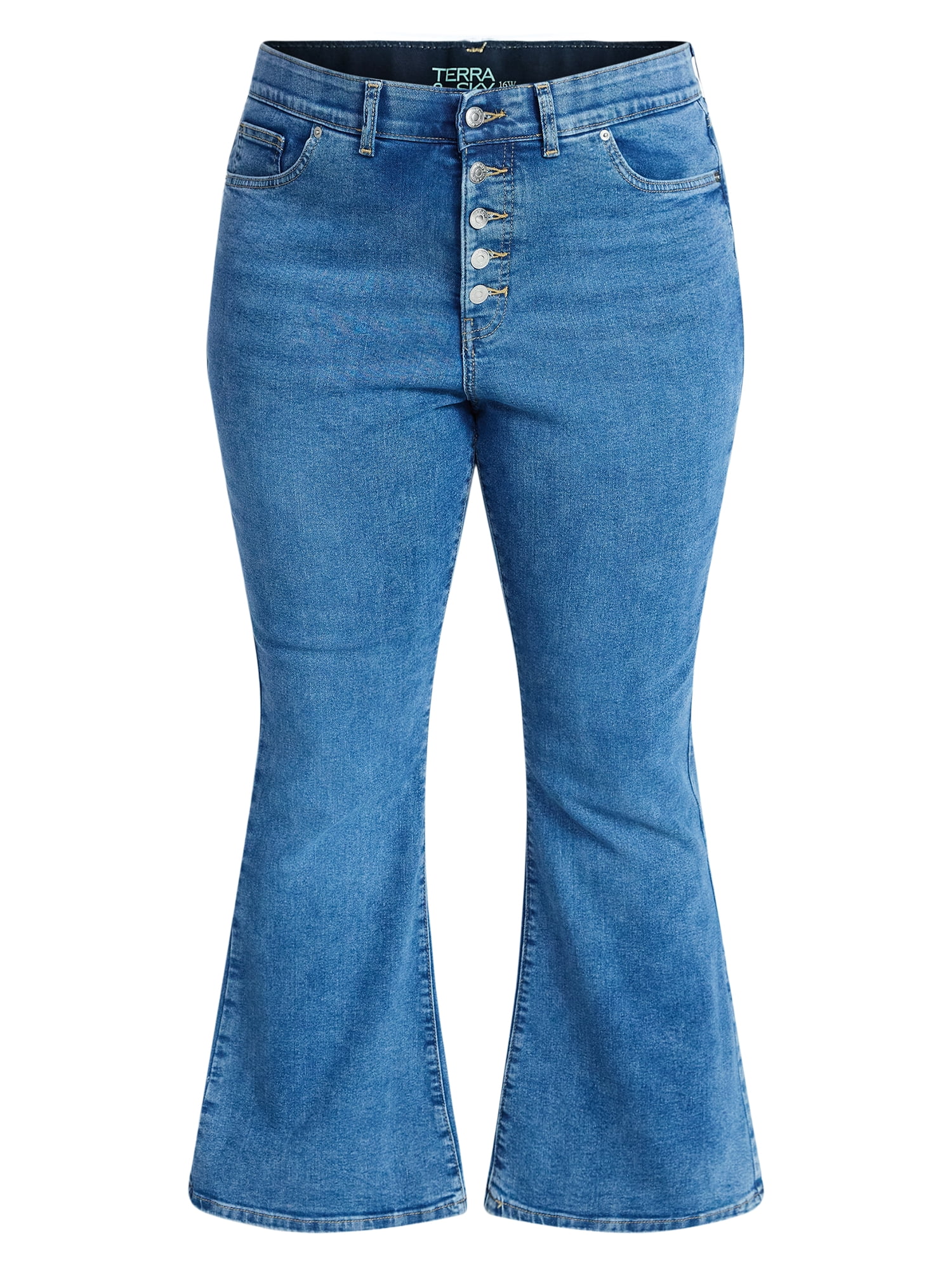 Terra & Sky Women's Plus Size Core Flare Jeans, Sizes 16W-28W