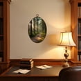 thumbnail image 4 of Canvas Wall Art Green Forest Nature Landscape Sunlight Pine Trees Natural Wood Frame Oval Framed Canvas Prints Vintage Wall Hanging Decor for Home Decorations 8.6"x11.4", 4 of 7