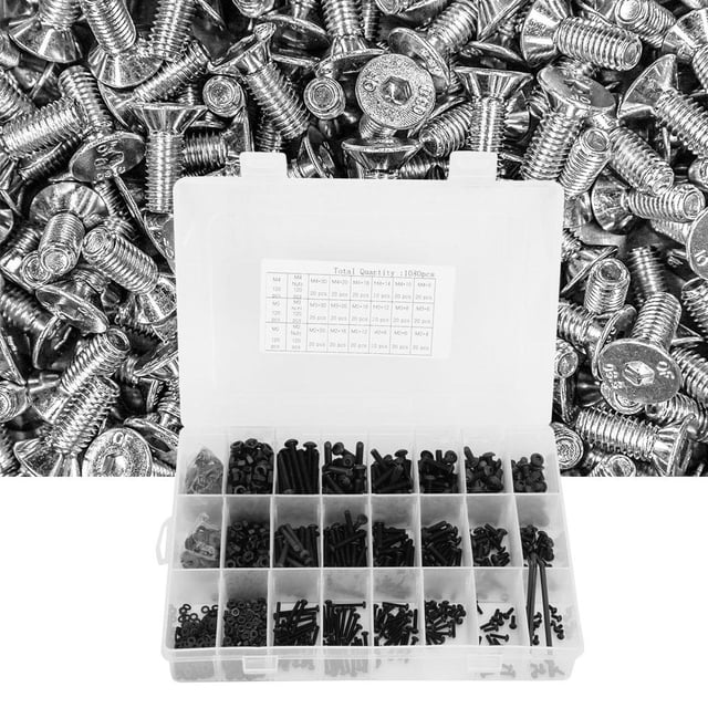 Juego de Tuercas de Tornillo ANGGREK Tornillo Negro Instalación de Electrodomésticos 1080 Piezas