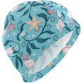 thumbnail image 1 of FYBTO Casquette de Natation Coquillages Unisexe Adulte Bleu Marine FYBTO Polyester, 1 of 4