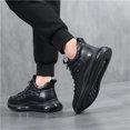 thumbnail image 2 of NOKIO Elastic 𝖫a𝖼e Up Sneakers for Men Comfortable High-Top Casual Shoes Lightweight Running Athlet𝗂c Shoes Fashion Round-Toe Walking Sport Shoes, 2 of 4