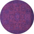 thumbnail image 1 of Ahgly Company Indoor Round Abstract Purple Modern Area Rugs, 3' Round, 1 of 4