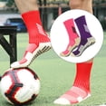 thumbnail image 5 of Dinheiro 2 Pares Calcetines Deportivos Antideslizantes Empuñadura de Goma Antideslizante para fútbol, Rugby, Baloncesto, Correr, Yoga,Rose Red+Purple, 5 of 5