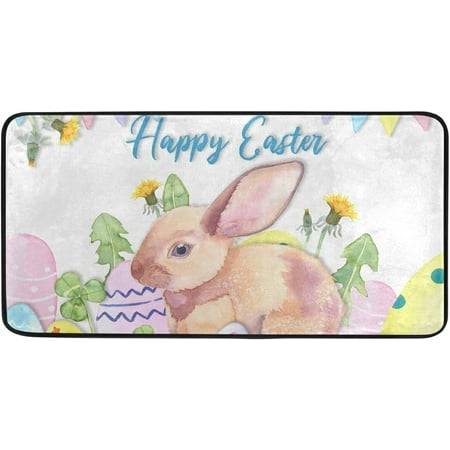 

SKYSONIC Easter Bunny Eggs Kitchen Rug Non-Slip Bath Rug Doormats Anti Fatigue Runner Comfort Floor Mat 39 x 20 Inch