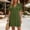 *Army Green, variant on ClodeEU Women's V Neck Smocked Short Sleeve Mini Dress,Summer Casual Loose Fit Vacation Dress Army Green,Women's Plus L
