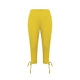 thumbnail image 5 of Cethrio Girls Capri Leggings, Elastic Waist Stretch Athletic Dance Summer Pants Yellow Size 8-9 T, 5 of 8