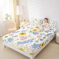 thumbnail image 4 of Manfei Groovy Flower Floral Full Size Sheets, Gold Bee Honeycomb Bed Sheets, Kawaii Cartoon Theme Sheet Sets, Breathable Home Decor, 4 Pieces, 4 of 7