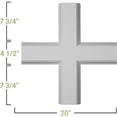 thumbnail image 4 of Ekena Millwork CC05ICI02X20X20TR 20 x 2 x 20 in. Inner Cross Intersection for 5 Traditional Coffered Ceiling System, 4 of 4