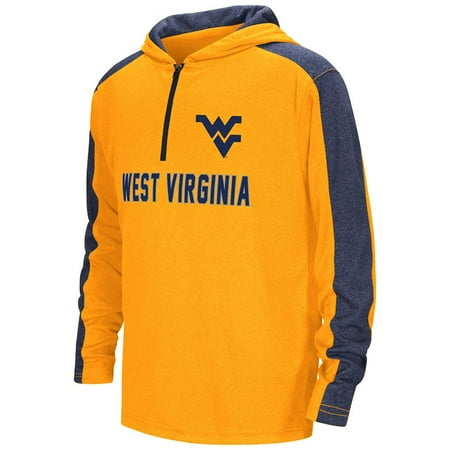 West Virginia Mountaineers Brass - Youth West Virginia Mountaineers Quarter Zip Hooded Windshirt - S