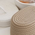 thumbnail image 5 of Round Cotton Rope Storage Basket with Lid Woven Baskets Soft Small Decorative Boxes Organizer Bins for Home Bathroom Decor and Organizing Khaki, 5 of 9
