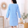 thumbnail image 7 of Kaemgyyd Robes for Women Fluffy Fuzzy V Neck Bath Robe Knee Length Bathrobe Bow Front Ladies Outfits（Sky Blue,One Size）, 7 of 7