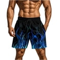thumbnail image 2 of Men's Shorts Casual Casual Shorts for Men Casual Homewear Flame Printing Funny Printed Trousers Beach Sports Shorts Fast-Drying Trousers Blue M, 2 of 9