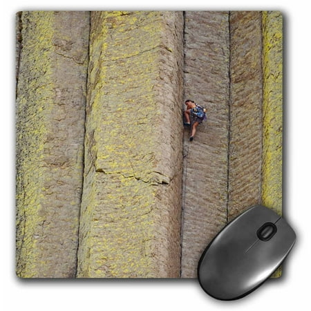 3dRose Technical Rock Climber, Devils Tower Columns, Wyoming - US51 FZU0018 - Frank Zurey, Mouse Pad, 8 by 8 inches